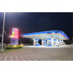 งานติดตั้งหลอดไฟ LED ส่องสว่างบริเวณเกาะจ่ายน้ำมัน - บริษัท เทพมงคล เอ็นจิเนียริ่ง จำกัด