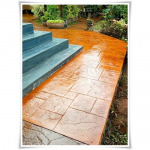 คอนกรีตพิมพ์ลายสี่เหลี่ยมใหญ่  สีส้มเหลือบน้ำตาล พิษณุโลก - แพทเทิร์นคอนกรีต ดีไซน์ (คอนกรีตพิมพ์ลาย) พิษณุโลก