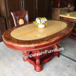 โต๊ะอาหารหินอ่อนวงรี - Siripaisalrungrueng Furniture