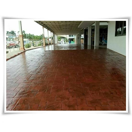 คอนกรีตพิมพ์ลายสี่เหลี่ยมใหญ่  สีส้มแดงเหลือบดำ พิษณุโลก คอนกรีตพิมพ์ลายสี่เหลี่ยมใหญ่  สีส้มแดงเหลือบดำ พิษณุโลก 