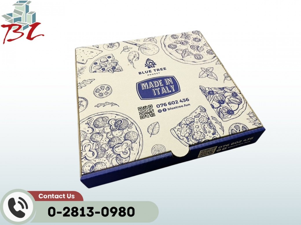 รับผลิตกล่องใส่พิซซ่าพร้อมสกรีนลาย รับผลิตกล่องใส่พิซซ่าพร้อมสกรีนลาย